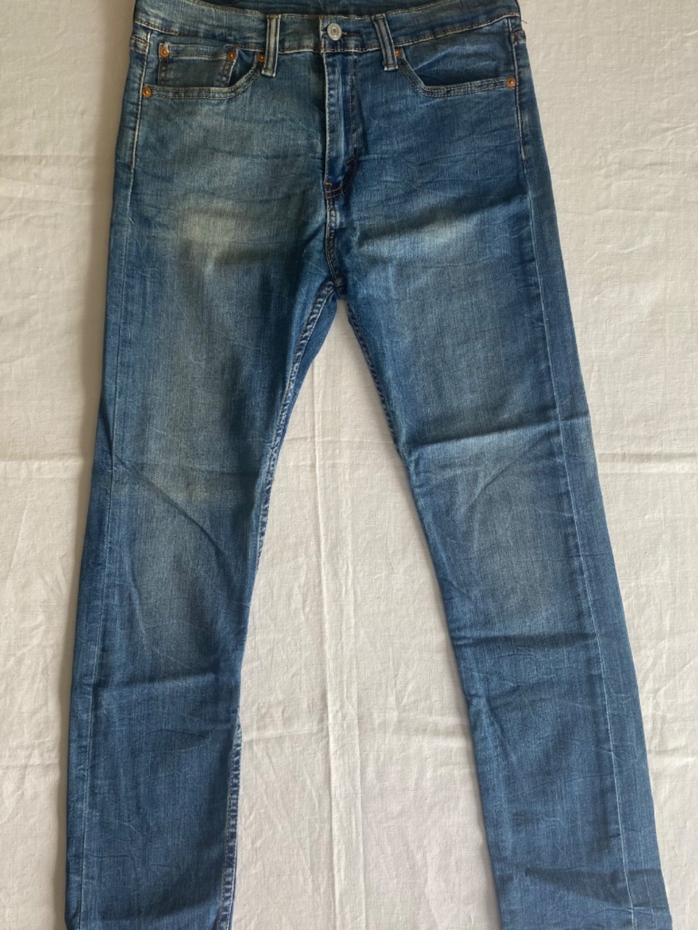 Levis 510 W 31 x L 30 Distressed Vintage Straight Leg Blue Jeans Unisex